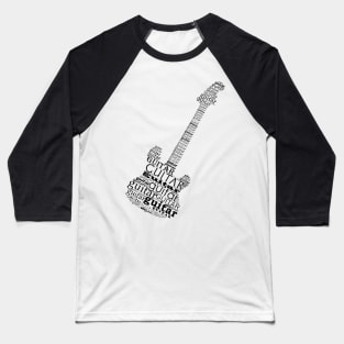 Typographic guitar Baseball T-Shirt